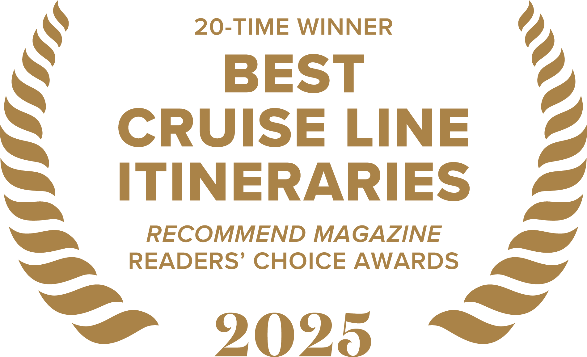 Princess Cruises accolade awarded for Best Cruise Line Itineraries from Recommend Magazine