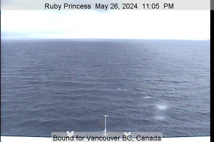 A live picture from the bridge of the Ruby Princess
