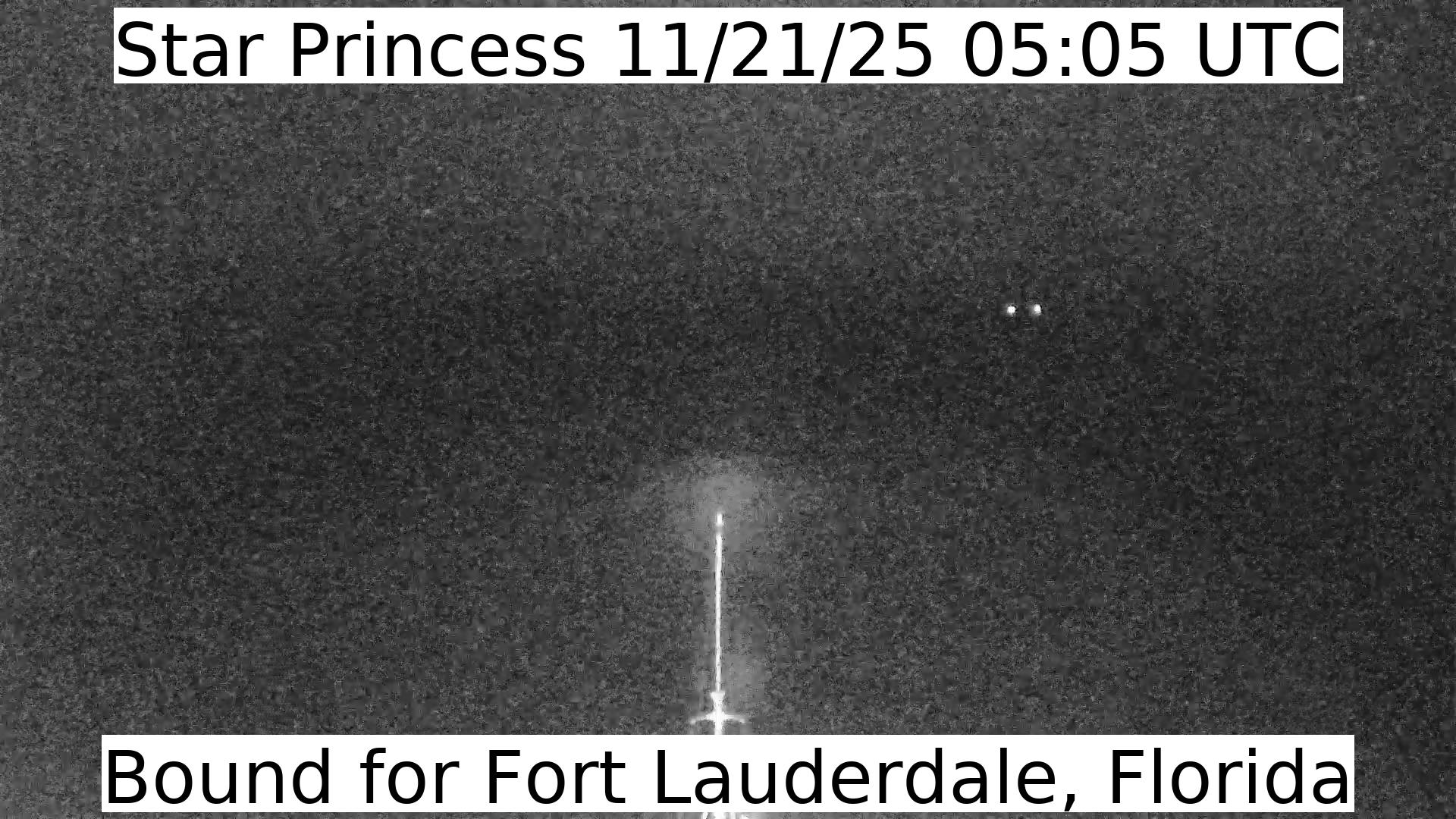 A live picture from the bridge of the Star Princess